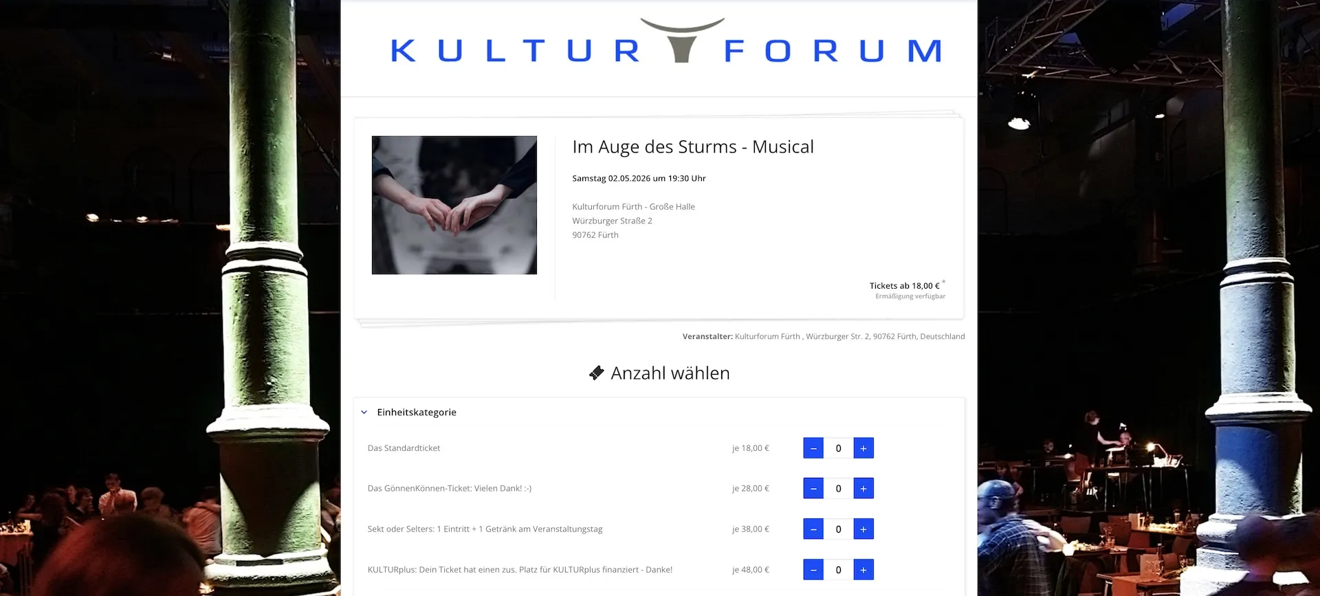 Im Auge des Sturms – Ticketsystem des Kulturforum Fürth